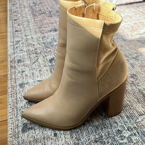 Lulus Nude Mid Calf Bootie